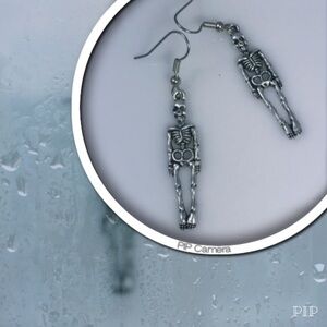 Pewter Skeleton Earrings